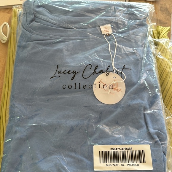 Lacey Chabert Whisteria Blue Short Sleeve Waist Tie Midi Dress XL - Picture 2 of 2